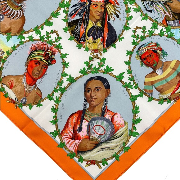 Hermes Silk Scarf Chief Indiens 90 - Picture 7 of 9